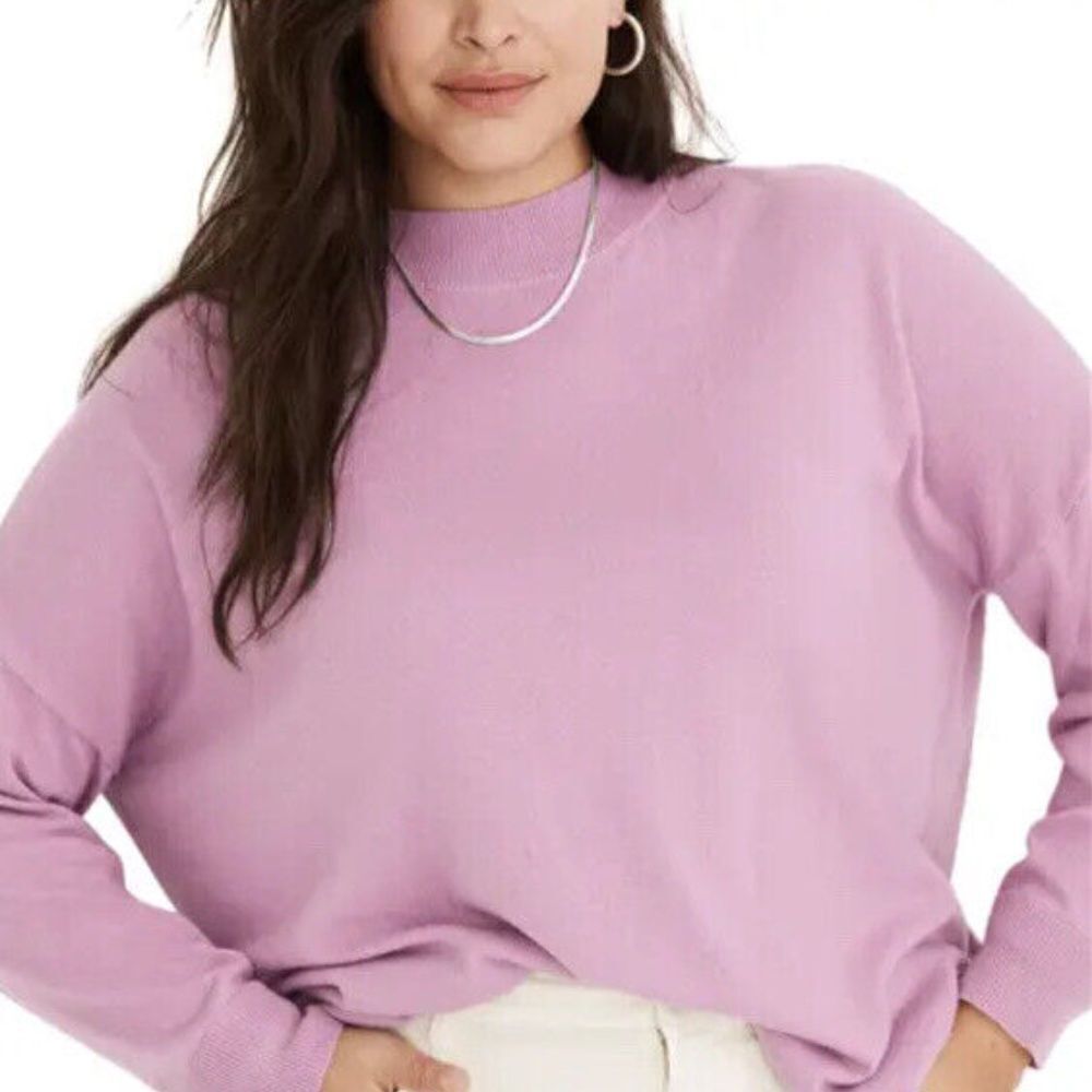 Madewell Women's Pink/Purple Alpaca Wool Blend Knit Long Sleeve Sweater Size M/L